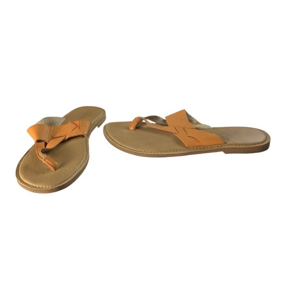 Timberland Earthkeepers Sheafe Flip Flop Sandals Womens Size 8 Orange Leather - Picture 9 of 13